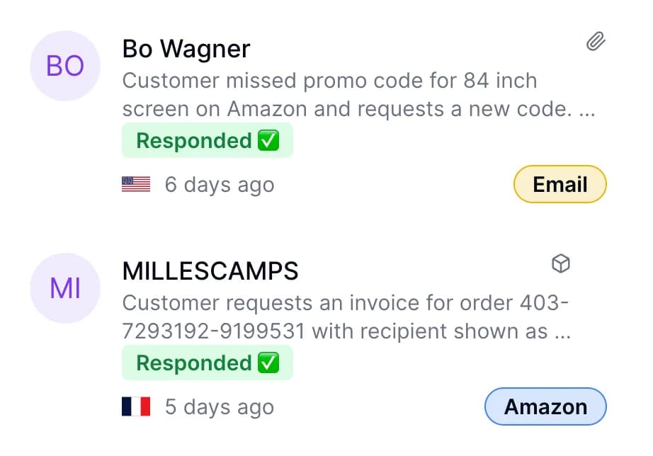 Unified buyer inbox with multi-marketplace threads