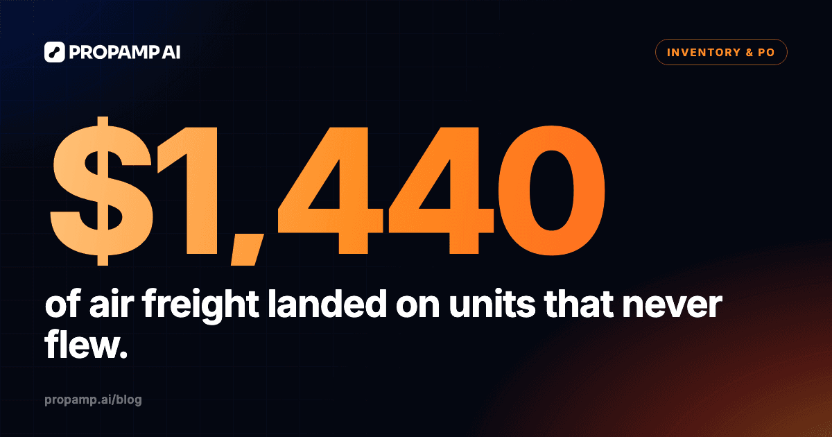 $1,440 of air freight from one rushed shipment landed on units that never flew